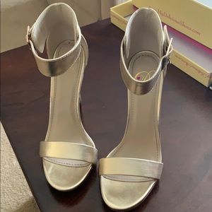 Gold high heels